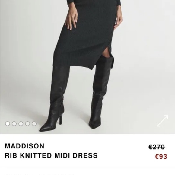 NWT Reiss Madison Dress MIDI Dark Green UK Size L - Picture 12 of 16